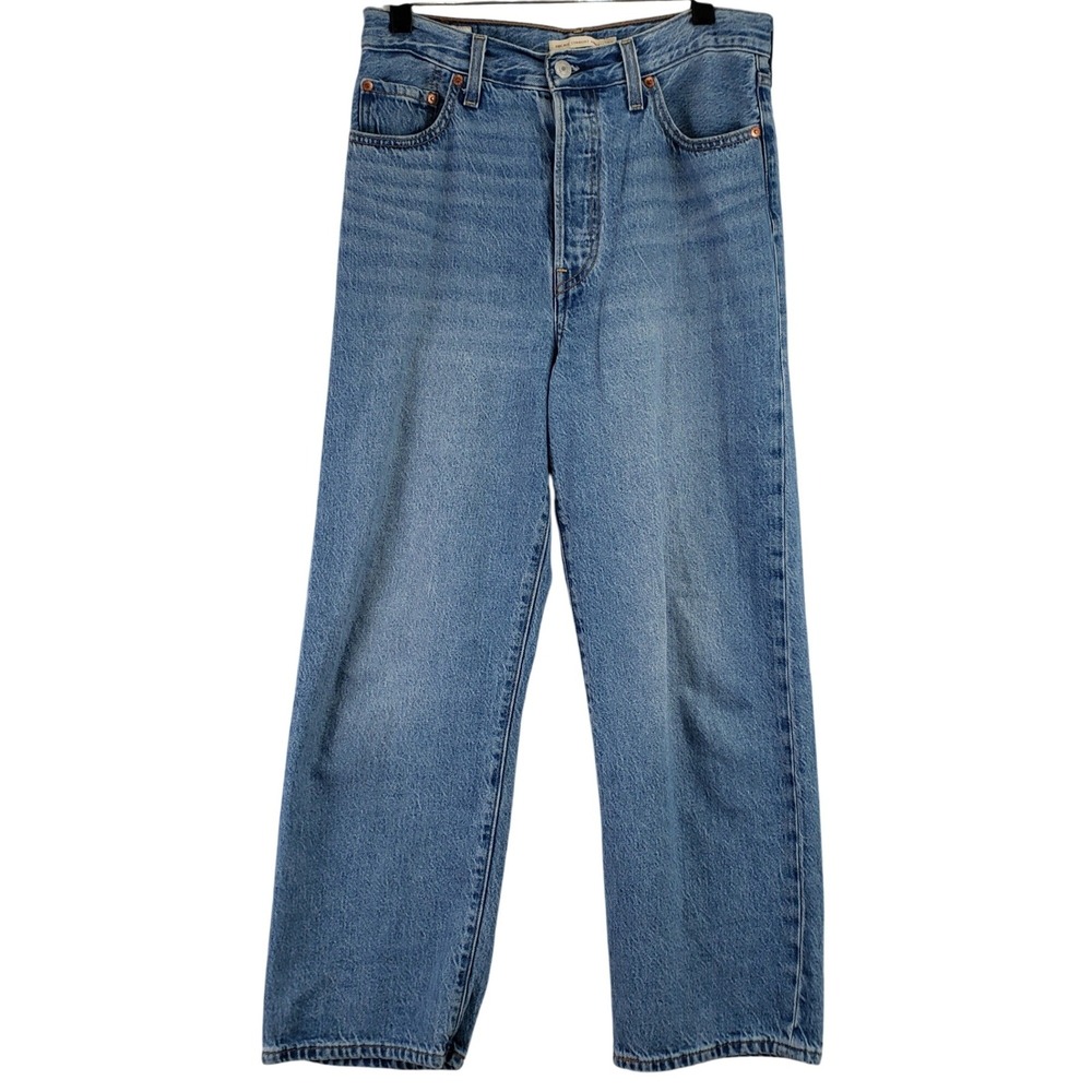 Levis Ribcage Straight Ankle Jeans Womens 28 (Fits 28x26.5) Blue High Rise